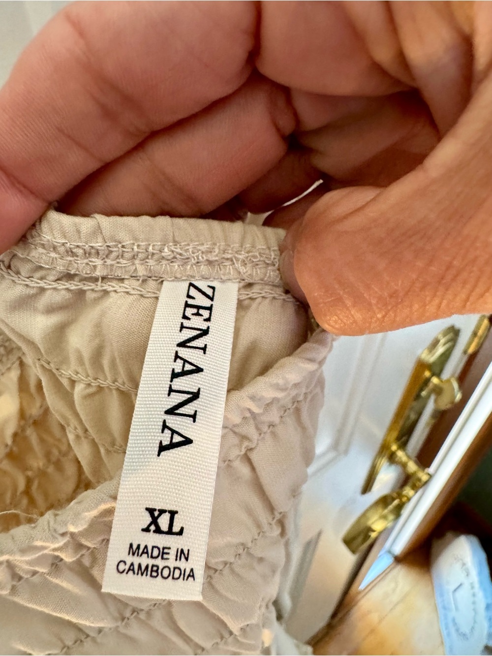 Zenana Outfitters Cream/lLight Beige Tiered Maxi Skirt with Smocked Waist - Picture 3 of 3